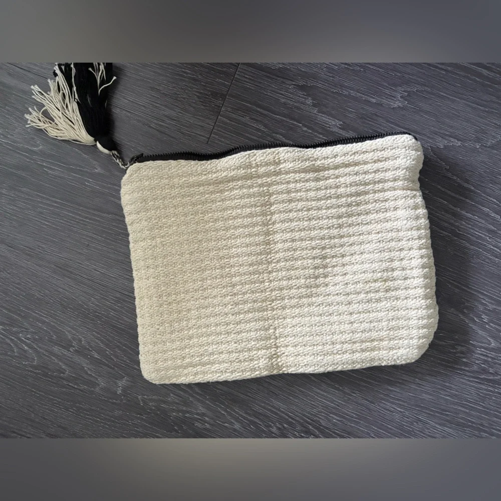 O'Neill Black and Cream Textured Clutch